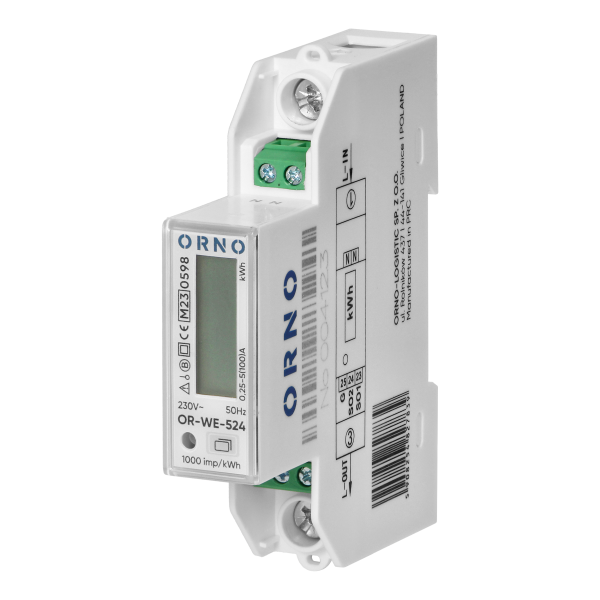 1-phase energy meter, bi-directional, 100A, MID, 1 module, DIN TH-35mm 1-phase energy meter, bi-directional, 100A, MID, 1 module, DIN TH-35mm